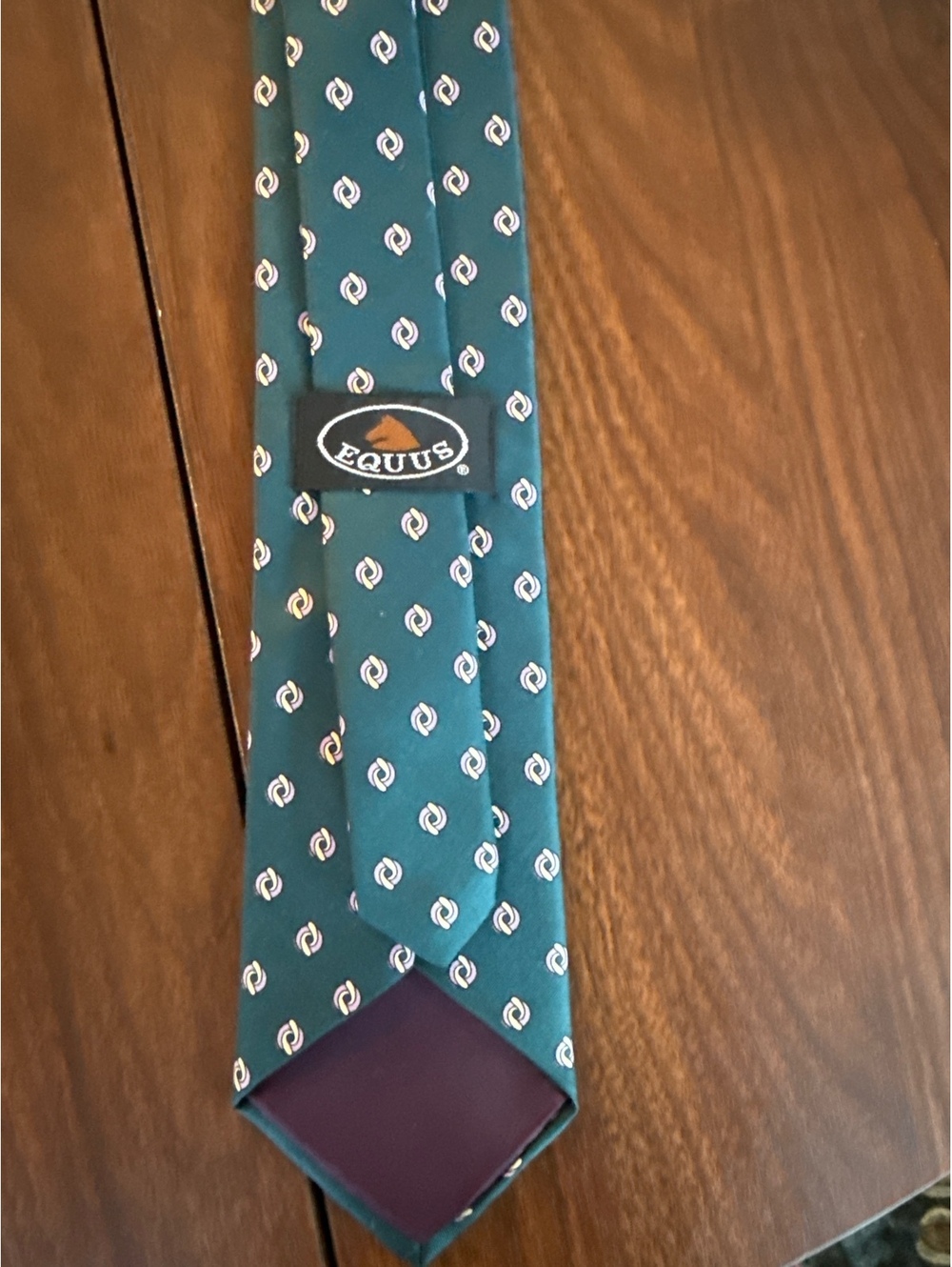 Equus Silk Tie in Teal with Patterned Design
